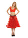 Women's 4 Tier Petticoat with Ribbon Tutu Skirt (23 Inches Long) red