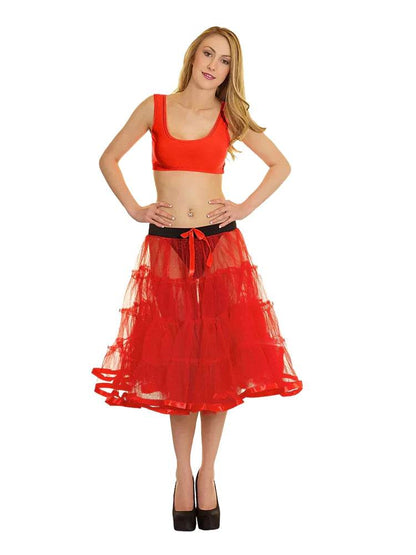 Women's 4 Tier Petticoat with Ribbon Tutu Skirt - thefancydress.co.uk