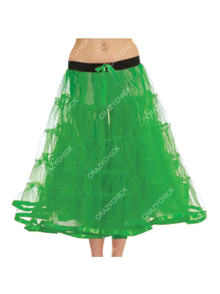 Women's 4 Tier Petticoat with Ribbon Tutu Skirt - thefancydress.co.uk