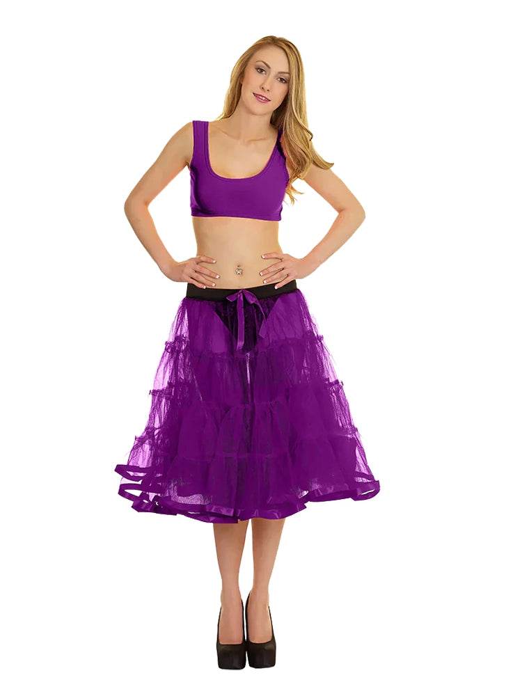 Women's 4 Tier Petticoat with Ribbon Tutu Skirt - thefancydress.co.uk