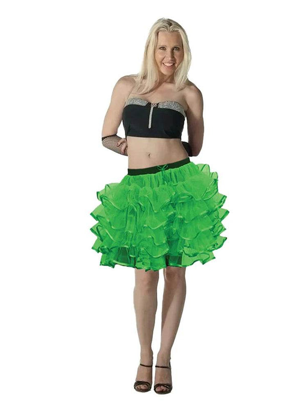 Women's 5 Layer Tutu Skirt With Ribbon (18 Inches Long) - thefancydress.co.uk