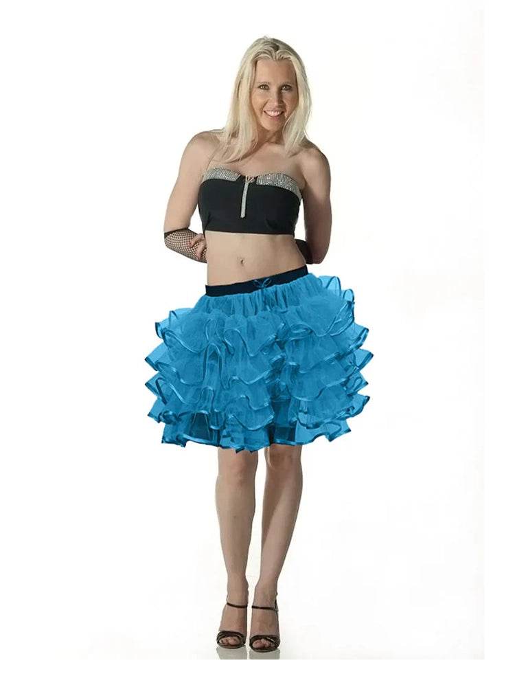 Women's 5 Layer Tutu Skirt With Ribbon (18 Inches Long) - thefancydress.co.uk
