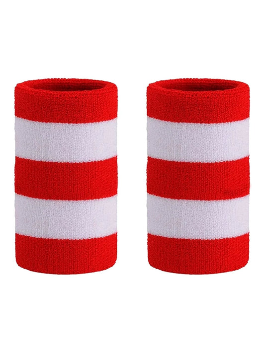 red and white stripe wrist band
