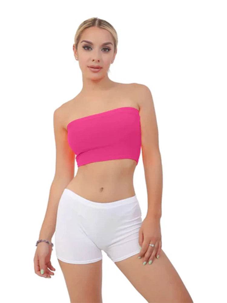 Women's Boob Tube Bandeau Crop Bra Top - thefancydress.co.uk