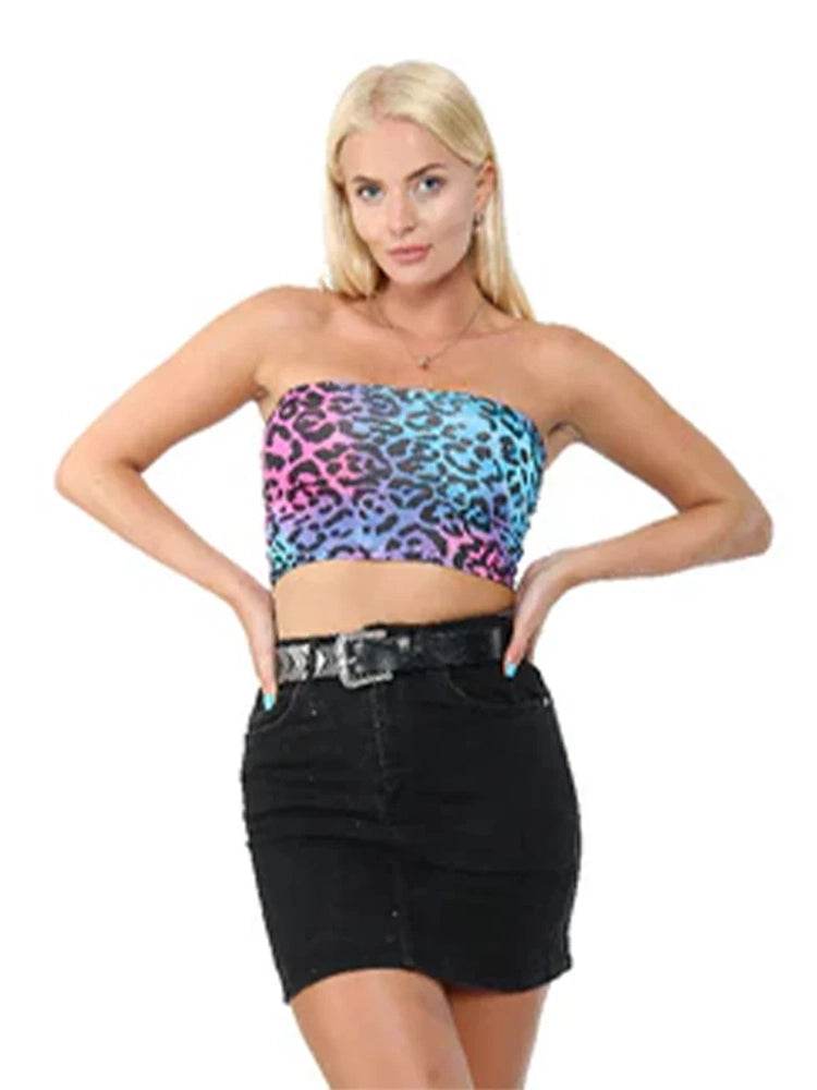 Women's Boob Tube Bandeau Crop Bra Top - thefancydress.co.uk