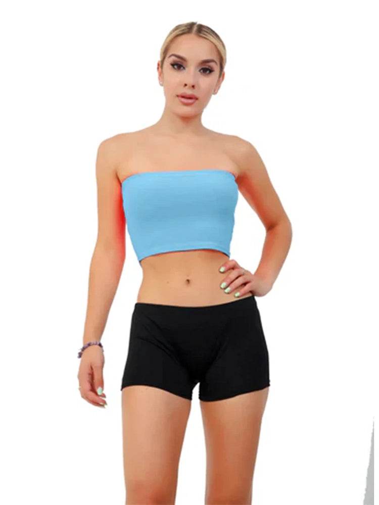 Women's Boob Tube Bandeau Crop Bra Top - thefancydress.co.uk