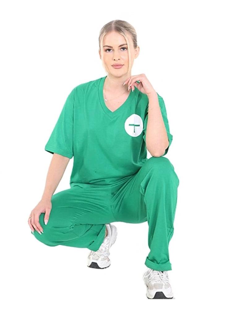 Women's Doctor's Scrubs Surgeon Costume 4-Piece Set - thefancydress.co.uk