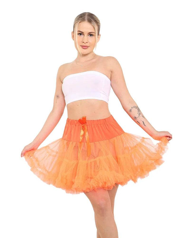 Women's Elastic Waist Ruffle Petticoat 3 Layered Tutu Skirt - thefancydress.co.uk