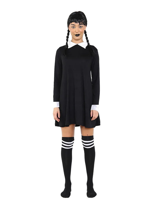 Women's Gothic School Girl Plain Swing Fancy Dress