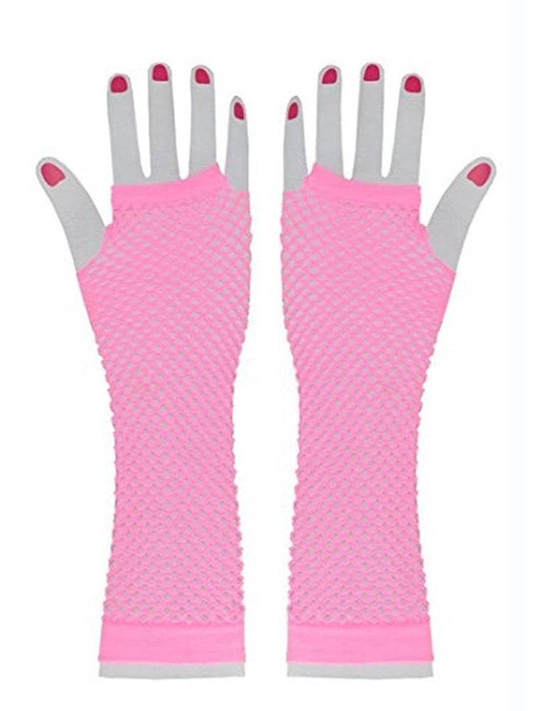 Women’s Long Fishnet Fingerless Gloves - thefancydress.co.uk