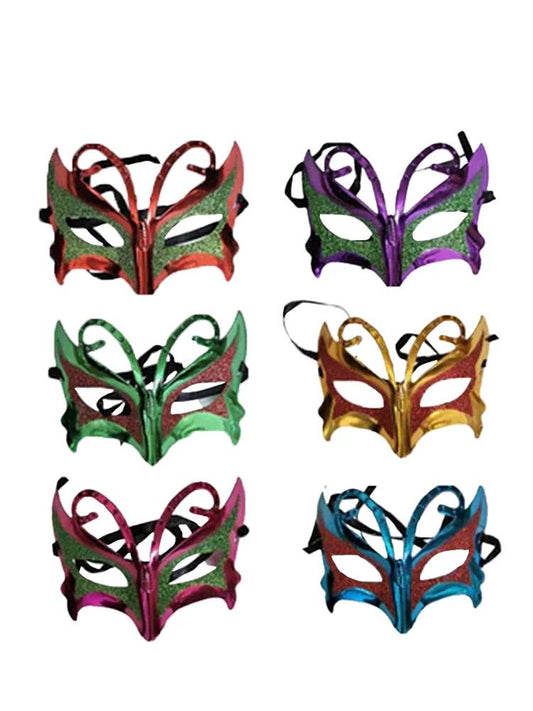Women's Masquerade Assorted Eye Mask With Glitter - thefancydress.co.uk