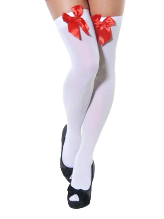 Women's Overknee Stockings With Bow red bow