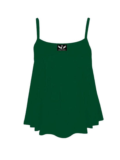 Women's Plain Cami Swing Vest Flared Top - thefancydress.co.uk