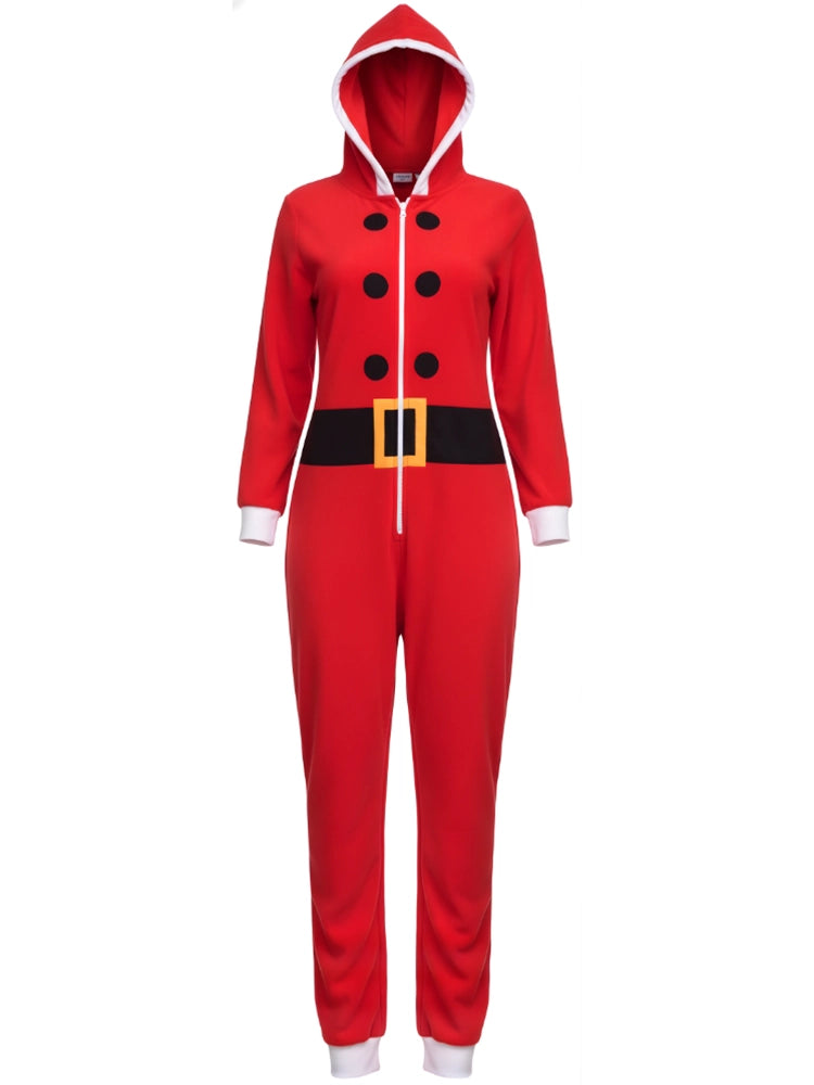 Women's Red Santa Onesie Costume