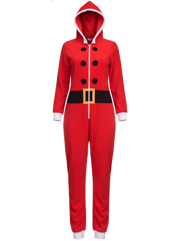 Women's Red Santa Onesie Costume