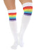 Women's Referee 3 Stripes Cotton Over the Knee Thigh High Socks rainbow