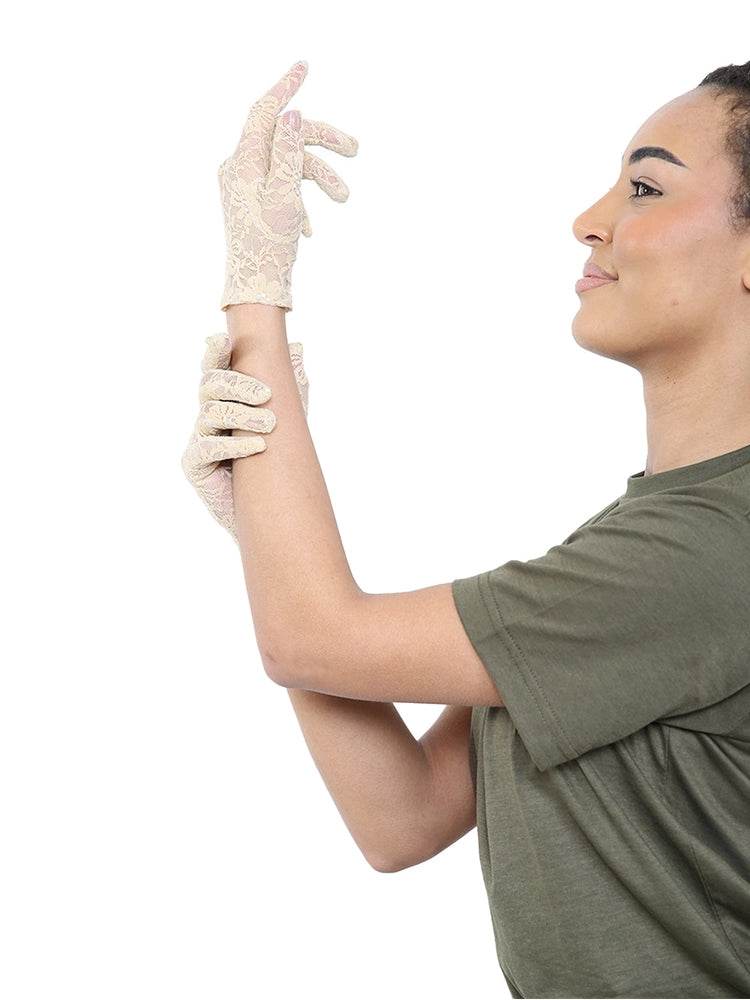 Women’s Short Lace Gloves - thefancydress.co.uk
