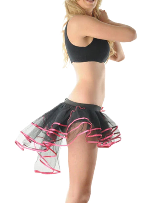 Women's Tutu Skirts - Classic 3 Layered Elastic Burlesque Tutu Skirt black pink