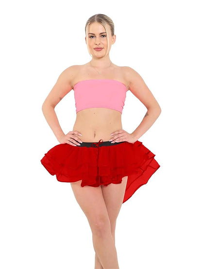 Women's Tutu Skirts - Classic 3 Layered Elastic Burlesque Tutu Skirt red
