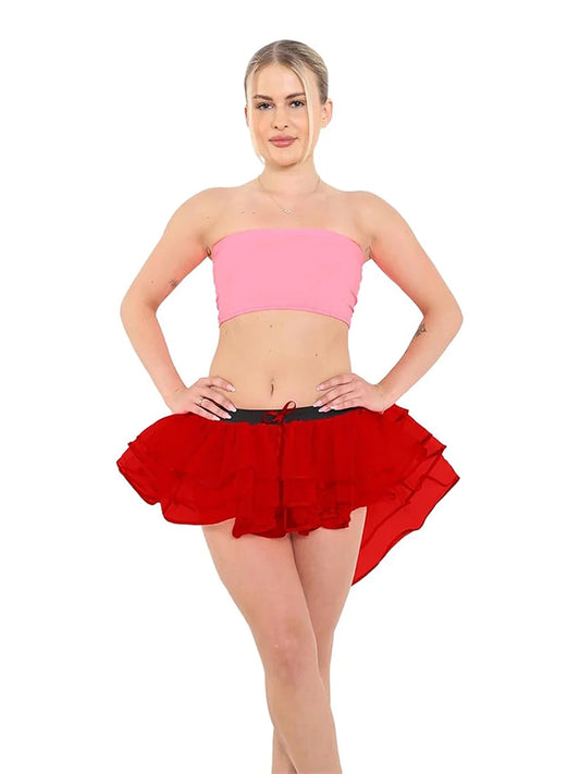 Women's Tutu Skirts - Classic 3 Layered Elastic Burlesque Tutu Skirt red