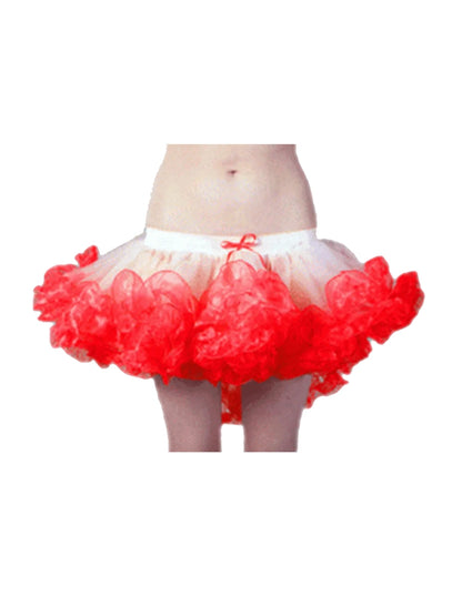 Women's Tutu Skirts - Classic 3 Layered Elastic Burlesque Tutu Skirt red white