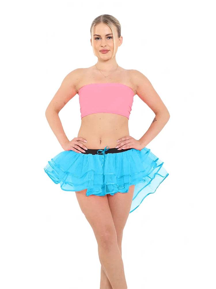 Women's Tutu Skirts - Classic 3 Layered Elastic Burlesque Tutu Skirt - thefancydress.co.uk