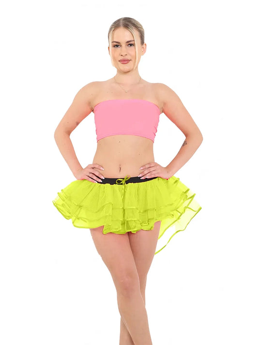 Women's Tutu Skirts - Classic 3 Layered Elastic Burlesque Tutu Skirt yellow