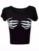 Women's Skeleton Hands Printed Crop Top