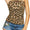 Women's Strapless Ruched Boob Tube Bandeau Top leopard printed