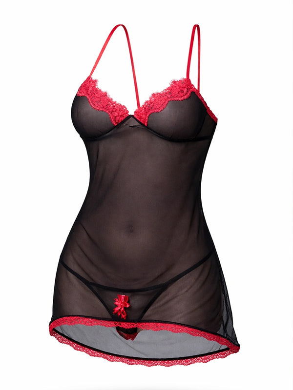 Ladies Fishnet Chemise Nightdress