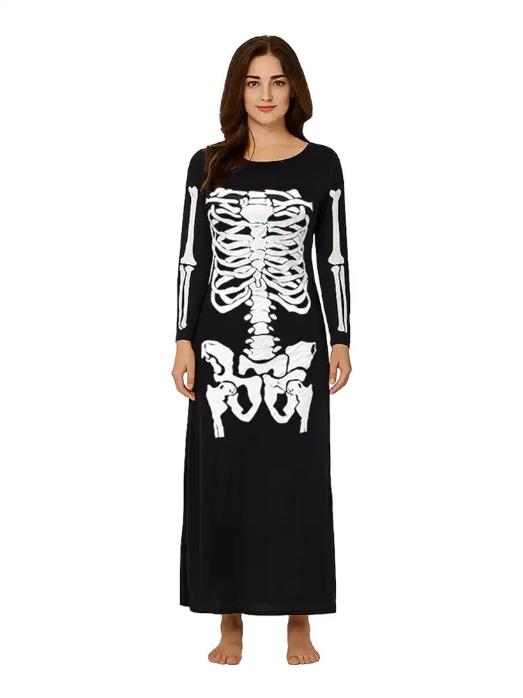 Women's Skeleton Tube Maxi Costume Dress