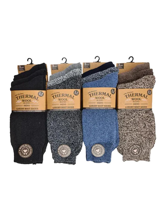 Men's Long Wool Blend Boot Socks (Pack of 12) wool blend boot socks
