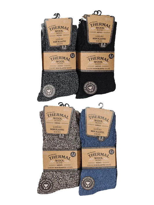 Men's Long Wool Blend Boot Socks (Pack of 12) wool blend cushion 