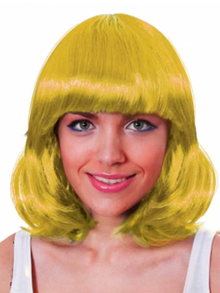 Yellow Mid Wig - thefancydress.co.uk