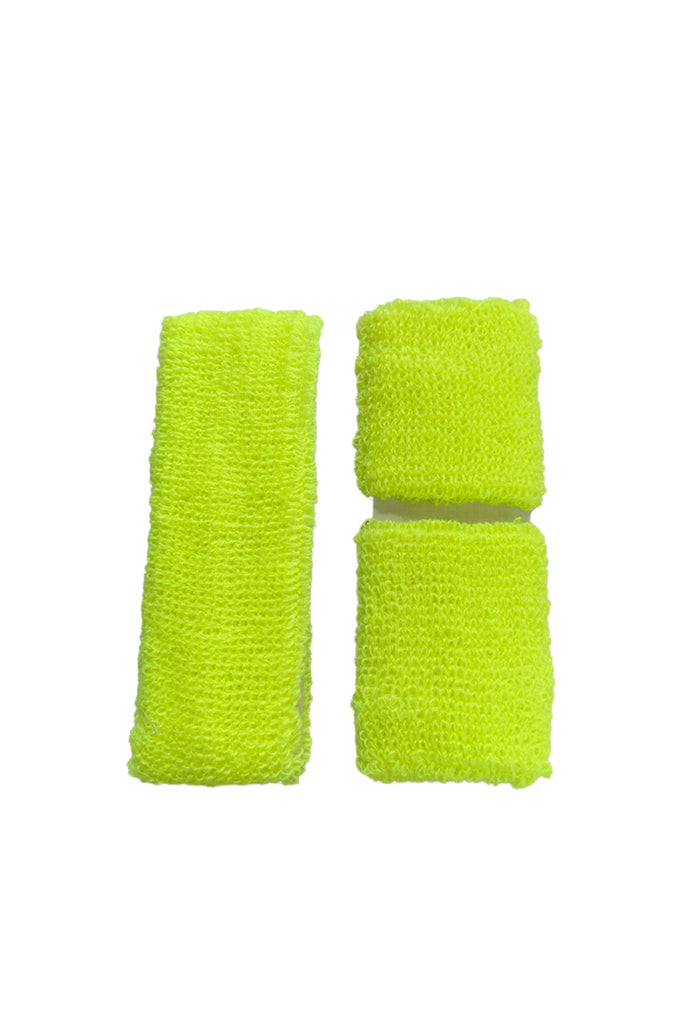 Ladies Gym Exercise Sports Neon Sweat Headband & Wristbands Set