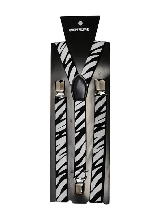 Zebra Printed Braces (2.5 cm) - thefancydress.co.uk