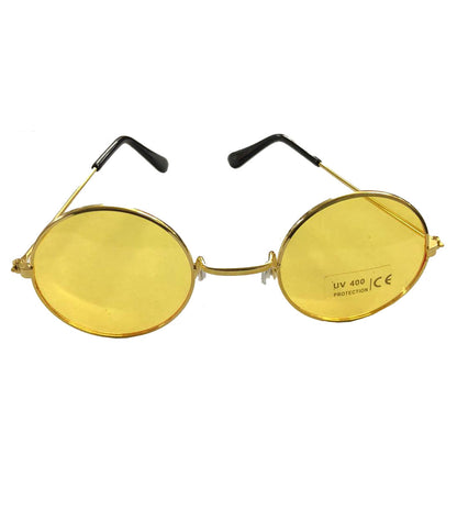 Adult Gold Silver Frame Round Lens Glasses