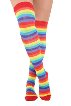 Striped Over The Knee Thigh High Socks