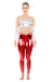 Women's  Metallic Leggings red