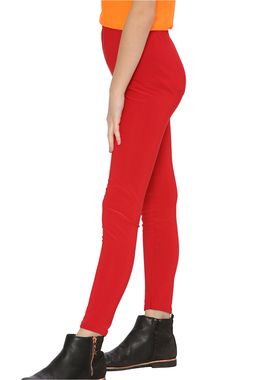 Girls' Microfibre Leggings red