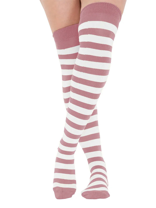 Striped Over The Knee Thigh High Socks