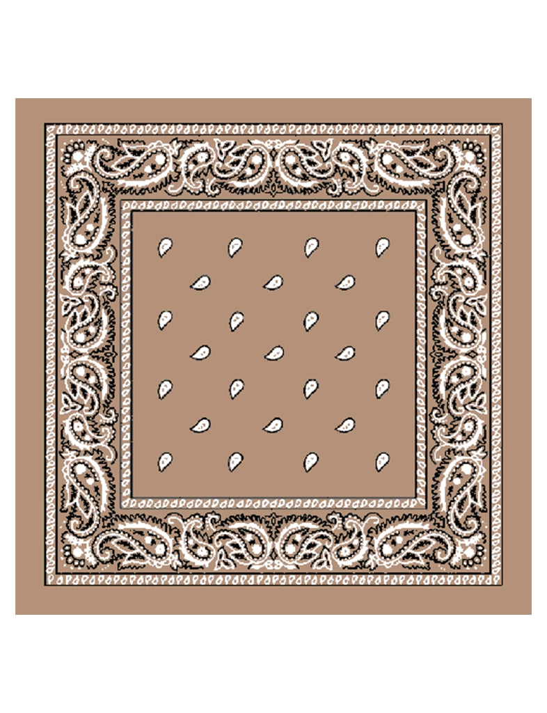 Unisex Paisley Printed Bandana beige