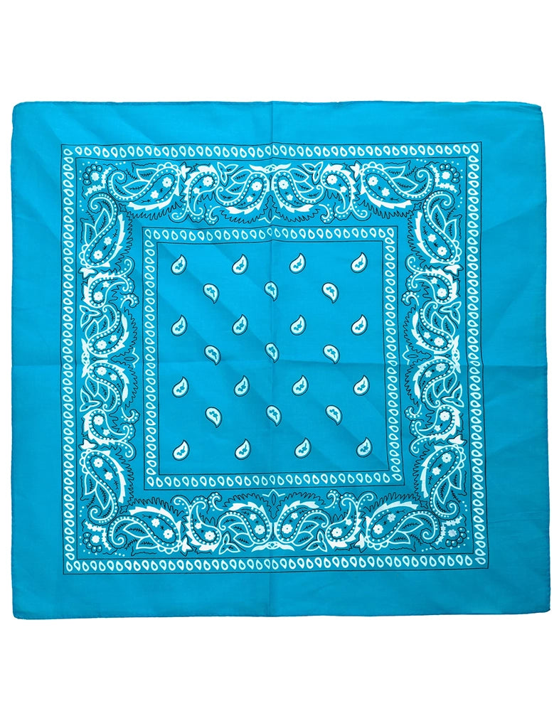 Unisex Paisley Printed Bandana blue