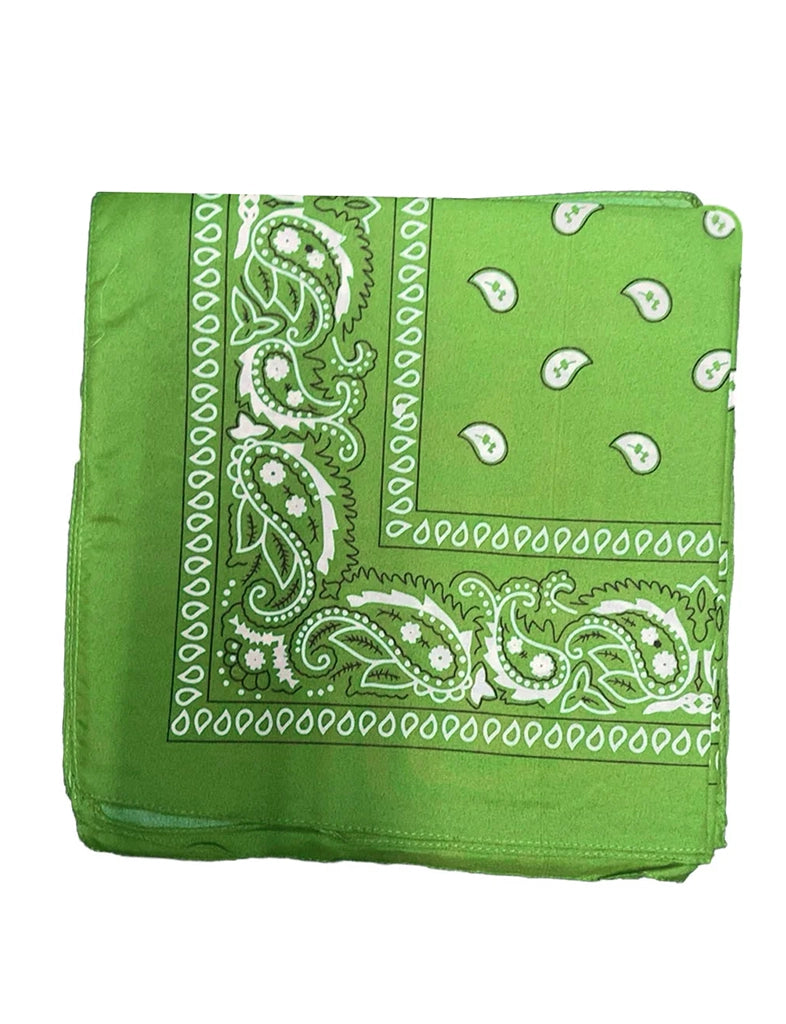 Unisex Paisley Printed Bandana lime green