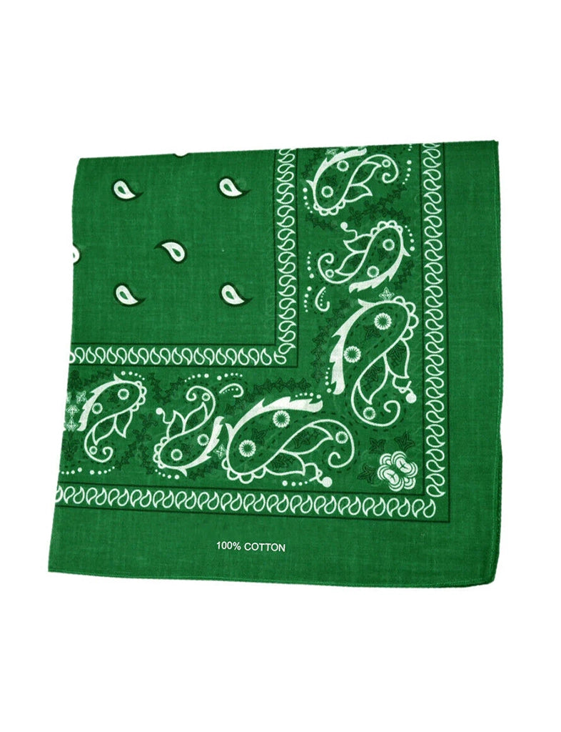 Unisex Paisley Printed Bandana green