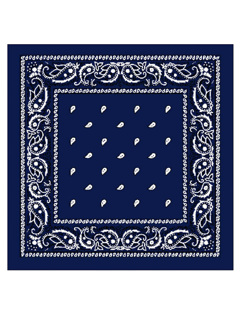 Unisex Paisley Printed Bandana navy blue