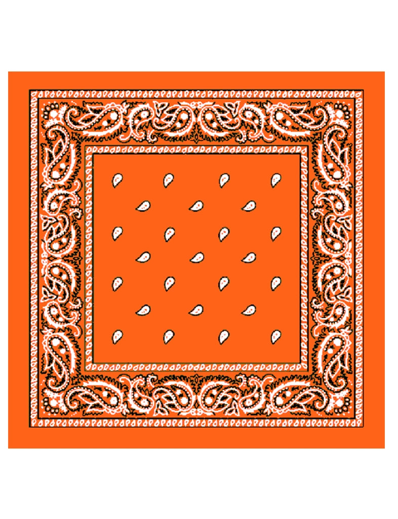 Unisex Paisley Printed Bandana orange