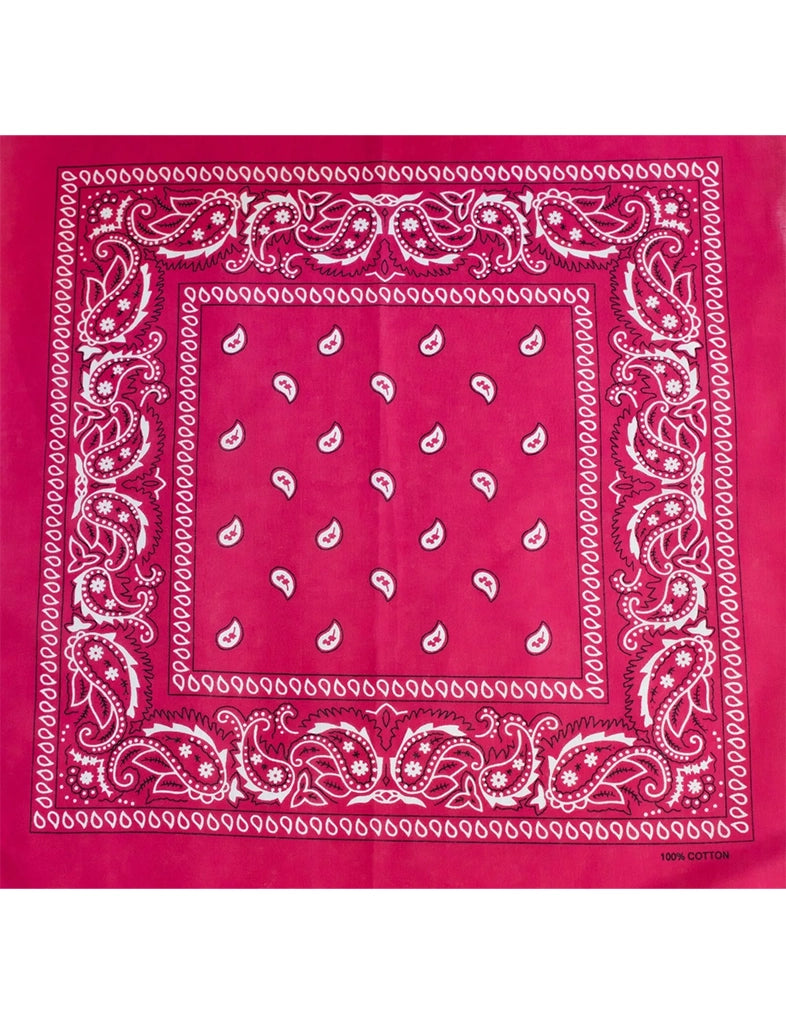 Unisex Paisley Printed Bandana hot pink