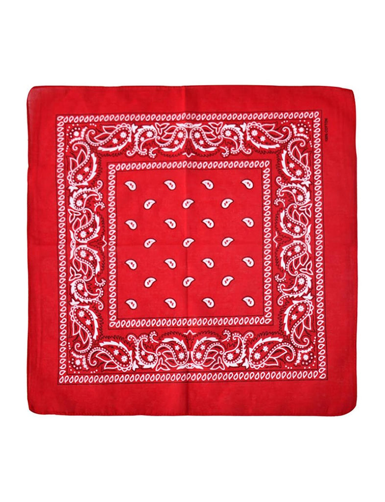 Unisex Paisley Printed Bandana red