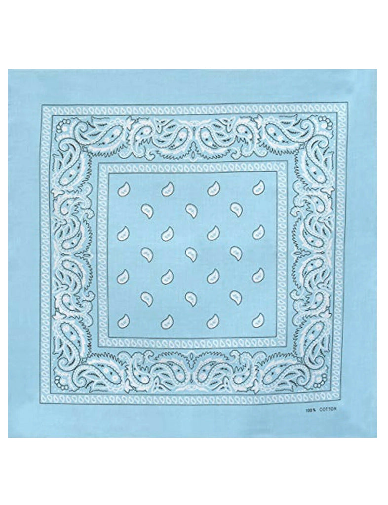 Unisex Paisley Printed Bandana sky blue